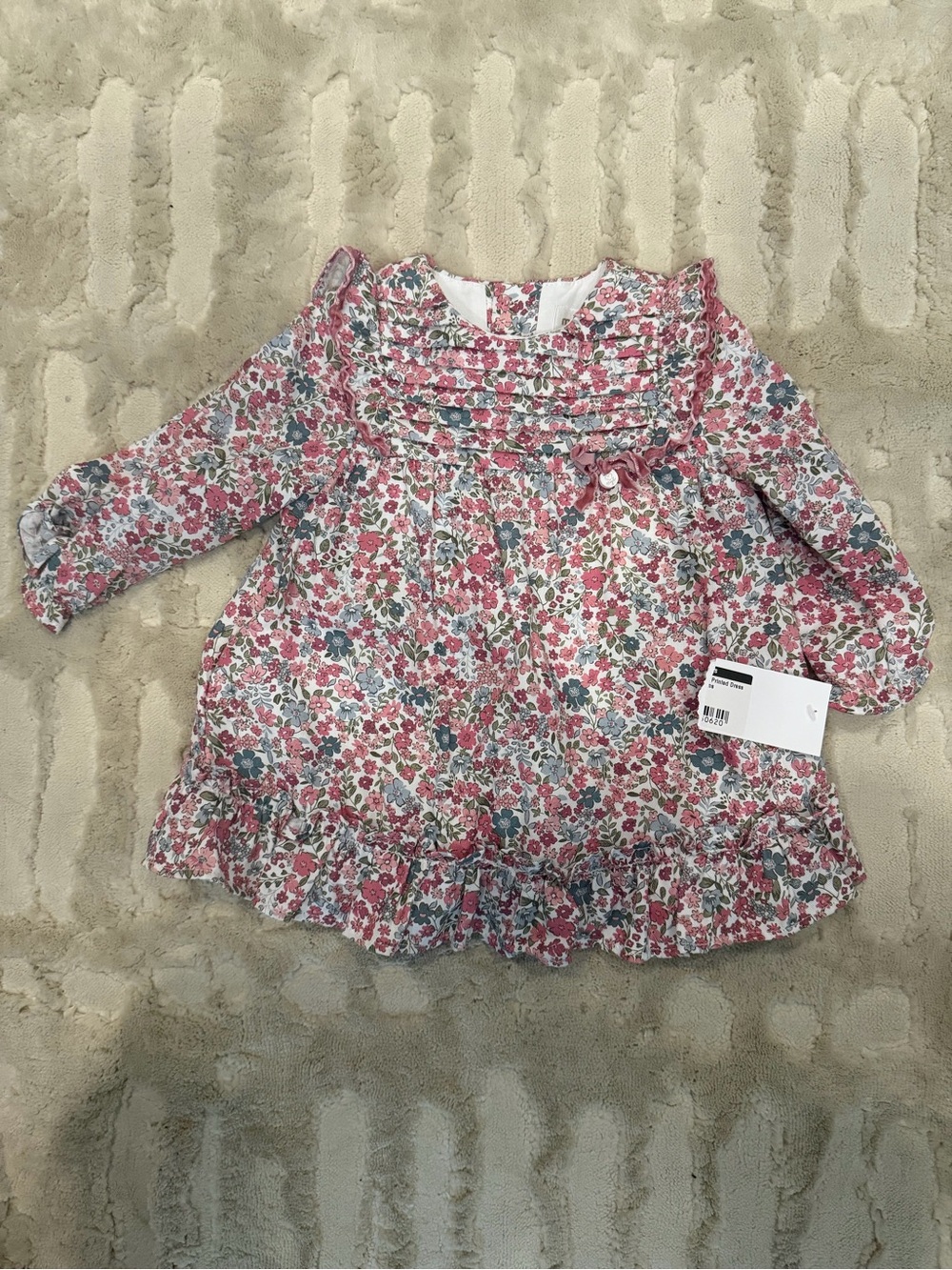 Mayoral Pink Floral Ruffle Long-Sleeve Tunic